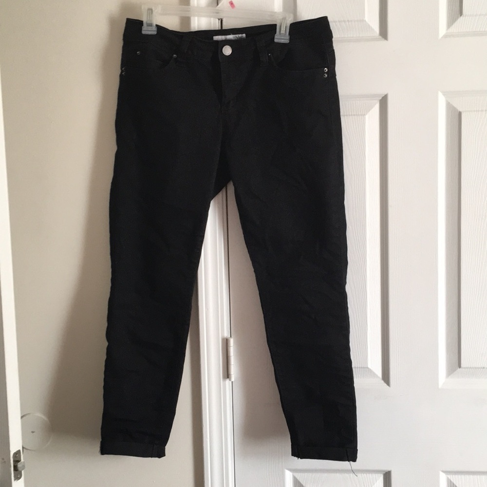 Calf rise black fitted stretch pants size 13